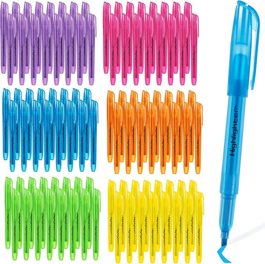 GORWARE 96 Pcs Highlighters, 6 Assorted Colors, Chisel Tip, Non-Toxic Markers for Highlighting at Home, School, or Office – Perfect for Adults & Kids (96)