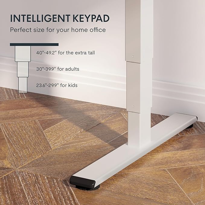 FLEXISPOT E6 Essential 3 Stages Dual Motor Electric Standing Desk 55x28 Inch Whole-Piece Board Height Adjustable Electric Sit Stand Desk(White Frame + Black Desktop, 2 Packages)