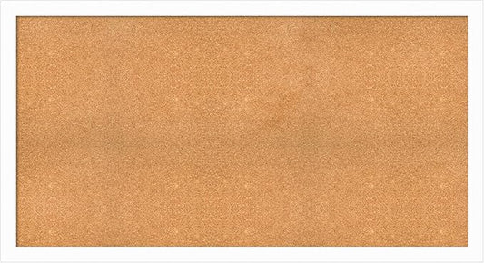 Amanti Art Natural Cork Board for Wall, 33x61 Vision Board with White Frame, Oversize Corkboard Office Decor for Home Organization, Casual Corkboard Pinboard to Display Items for Home Organization in