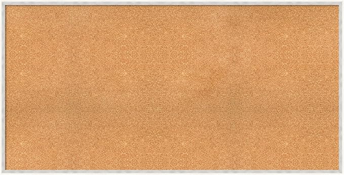 Amanti Art Natural Cork Board for Wall, 29x57 Vision Board with White Frame, Oversize Corkboard Office Decor for Home Organization, Modern Corkboard Pinboard to Display Items for Home Organization in