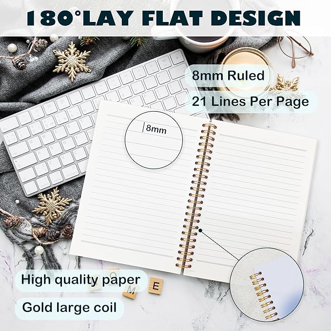 BearCake Trendy Y2K Blue Aura Preppy Notebook Journal, Trust the Process Inspirational Notebooks, Aesthetic Notebooks, Blue Aesthetic Office Supplies, Hardcover Spiral Notebook 5.5x8.3