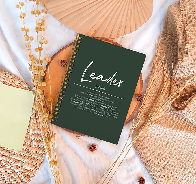 OXW Leadership Gifts Notebook Journal, Leader Gifts for Women Men, Office Notebook for Work, Thank You Gifts for Leader Mentor Boss Supervisor, Dark Green Spiral Notebook 5.5 x 8.3