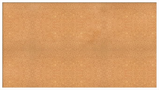 Amanti Art Natural Cork Board for Wall, 31x55 Vision Board with White Frame, Oversize Corkboard Office Decor for Home Organization, Modern Corkboard Pinboard to Display Items for Home Organization in