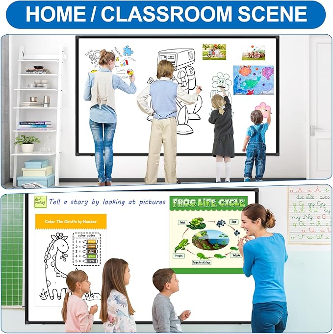 H-Qprobd Large White Board Dry Erase Board for Wall 72"X40" Magnetic Whiteboard with Long Pen Tray, Presentation Dry Erase Boards for Office, Classroom, School, Home