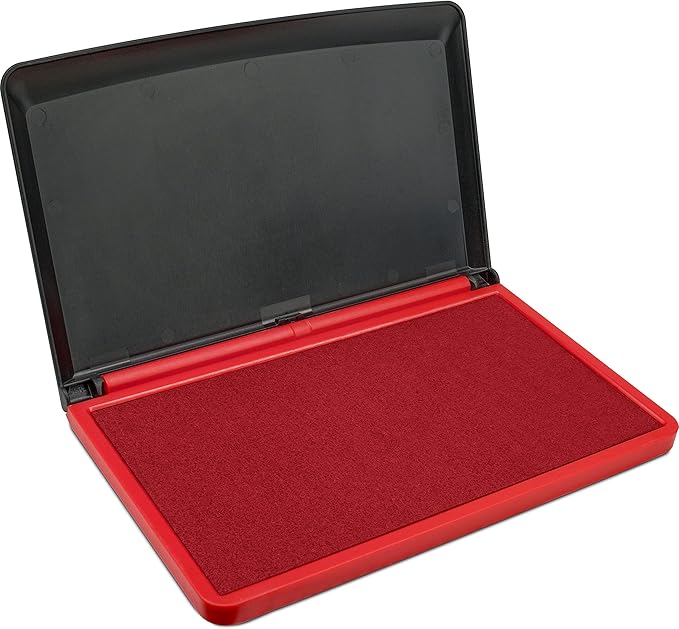 MaxMark Large Premium RED Ink Stamp Pad - 3.5" x 6.25" - Quality Felt Pad