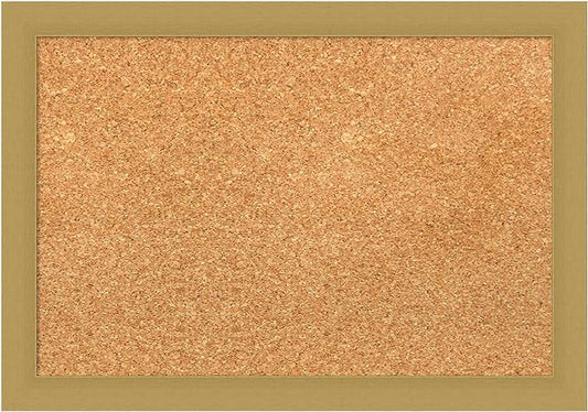 Amanti Art Natural Cork Board for Wall, 14x20 Vision Board with Gold Frame, Small Corkboard Office Decor for Home Organization, Casual Corkboard Pinboard to Display Items for Home Organization in