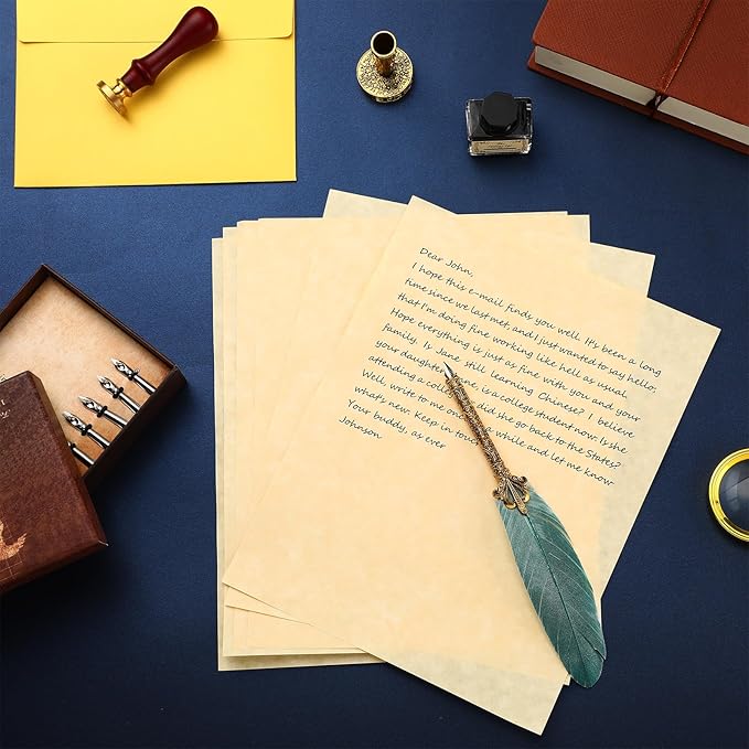 Epakh 150 Pcs Old Age Parchment Paper 8.5 x 11 Inch Standard Letter Vintage Colored Old Parchment Semblance Double Side Printing Paper (Light Beige)