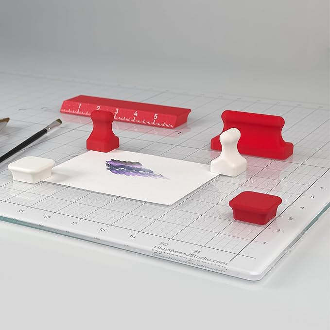 Glassboard Studio MiniBar Magnet - Strong Neodymium Rare Earth Magnets for Fridge, Whiteboard, Locker & Magnetic Glassboards - Ideal for Crafting & Office Use - Strong Fridge Magnets (Cherry Red, 2)