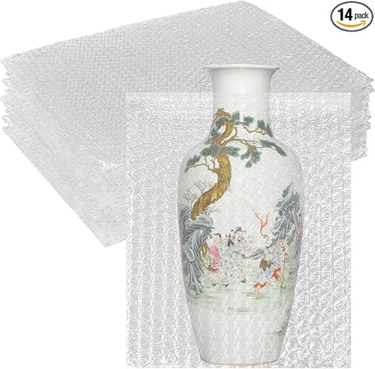 14 Pack Clear Bubble Out Bag Pouches,18x22 inch Large Bubble Bag for Extra Protection,Double Walled Shockproof Bubble Cushioning Wrap Bag Pouches for Storage,Shipping,Moving,Packing Supplies