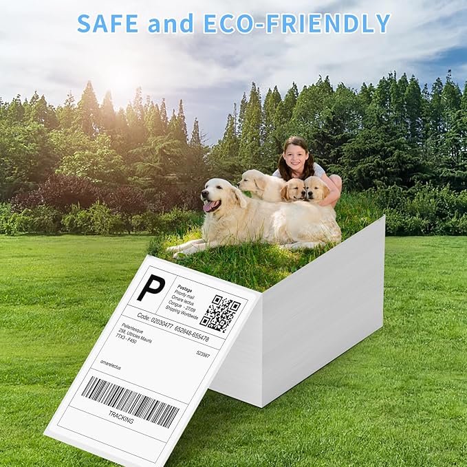 Direct Thermal Label-Shipping Label 4x6-NefLaca Thermal Printer Sticker 4"x6",Compatible with Rollo,Nelko,Zebra. MUNBYN Printer(4 Packs of Total 4000 Labels)