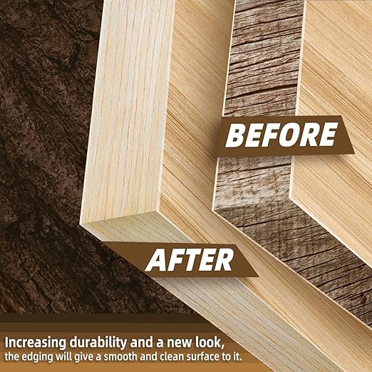 GSCIT Club Oak Edge Banding, 2 inch x 500ft roll of Veneer Edge Banding Preglued Flexible, Wood Tape Banding for Repair Furniture