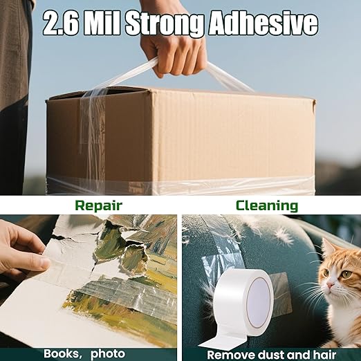 Lichamp Clear Packing Tape, 18 Rolls Heavy Duty Packaging Tape Refill for Moving Boxes, Mail Shipping Supplies, 1.88 inch x 55 Yard x 2.6 mil, A218TP