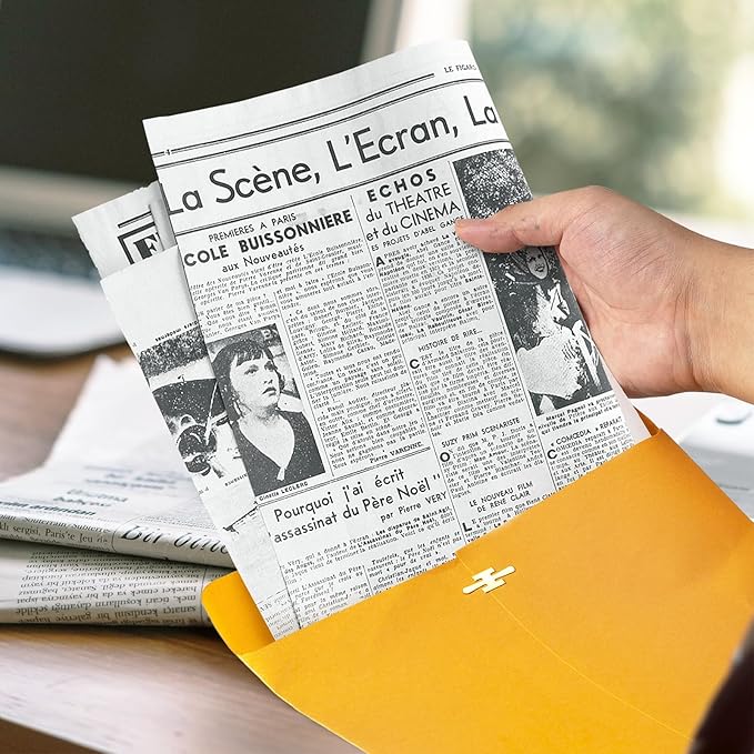 10x13 Clasp Envelopes 20 Pack, Goefun Large Brown Yellow Manilla Envelopes 10x13 with Clasp and Gummed Seal for Office - 100GSM Kraft Paper