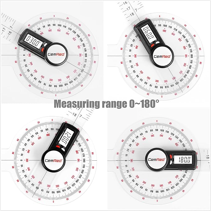 GemRed 12" Digital Goniometer for Joint Range of Motion ROM Measurement(GR311 New Version)