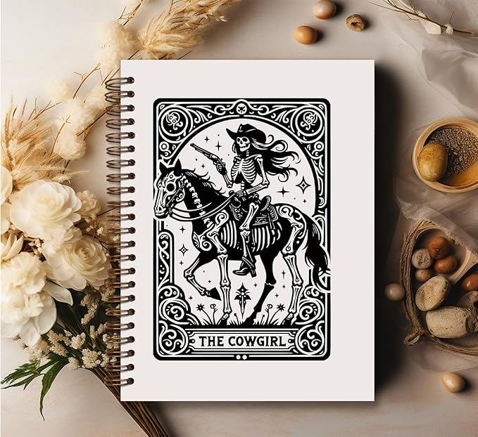 Tarot Gothic Skull Spiral Notebook Journal,Gothic School Supplies,Gothic Hardcover Spiral Notebook Witchy Journal Supplies for Teen Girls Women,Trendy Hardcover Spiral Notebook,Gothic Gifts for Women