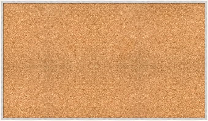 Amanti Art Natural Cork Board for Wall, 33x57 Vision Board with White Frame, Oversize Corkboard Office Decor for Home Organization, Modern Corkboard Pinboard to Display Items for Home Organization in