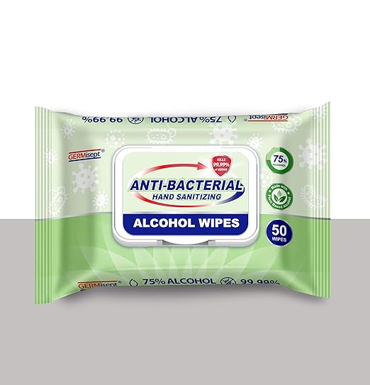 Germisept 75% Alcohol Advanced Hand Sanitizing Wipes | 50 Count per Pack x Pack of 3 = 150 Wipes