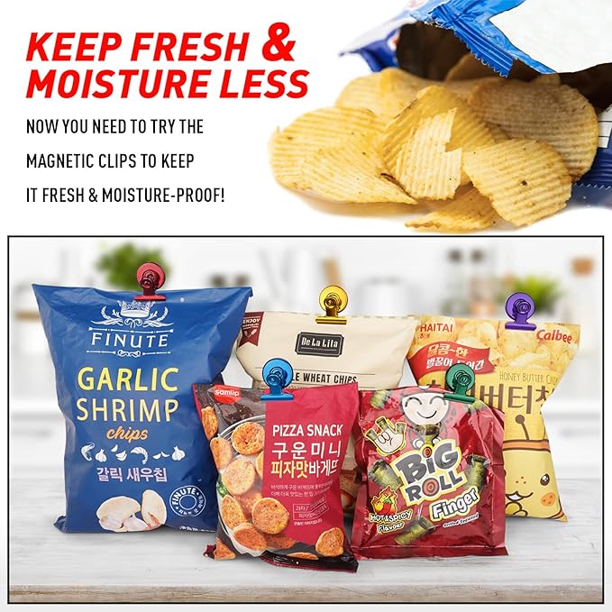 FINDMAG 20Pack Colorful Fridge Magnets, Refrigerator Metal Magnets Clips, Strong Magnetic Clip for Fridge, Scratch Free Clip Magnets for Whiteboard, Office, Classrooms, Cruise Cabins, Kitchen