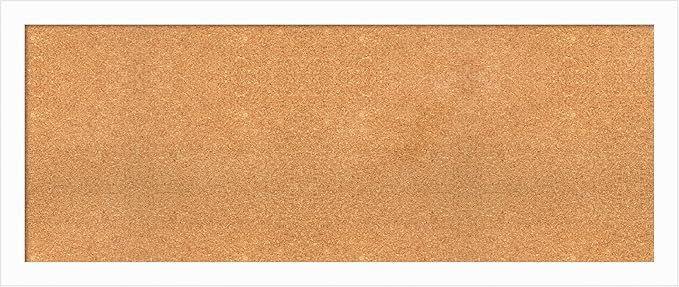 Amanti Art Natural Cork Board for Wall, 23x55 Vision Board with White Frame, Oversize Corkboard Office Decor for Home Organization, Casual Corkboard Pinboard to Display Items for Home Organization in