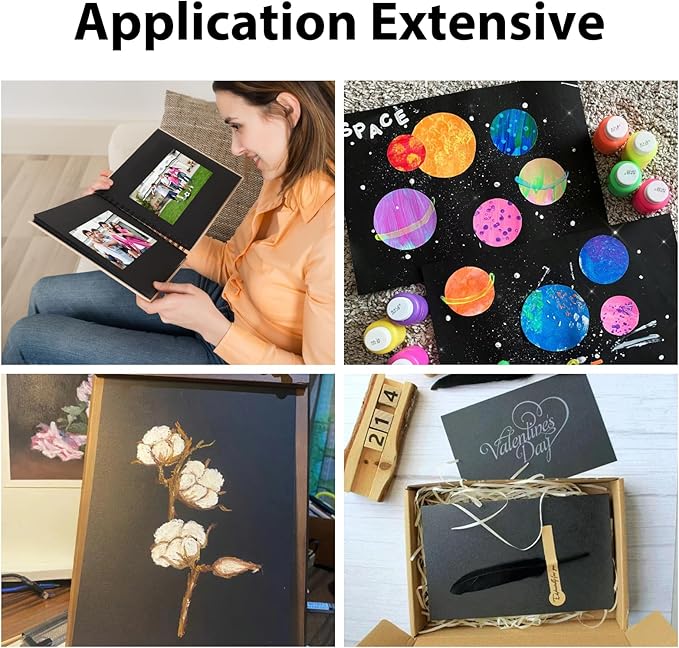 OcePor 100 Sheets Black Cardstock 11” x 17”, 92lb/250gsm Card Stock, Thick Card Stock Paper, Heavy Cardstock Paper for Printer, Resume, Scrapbooks, Art, Crafts, Business Cards