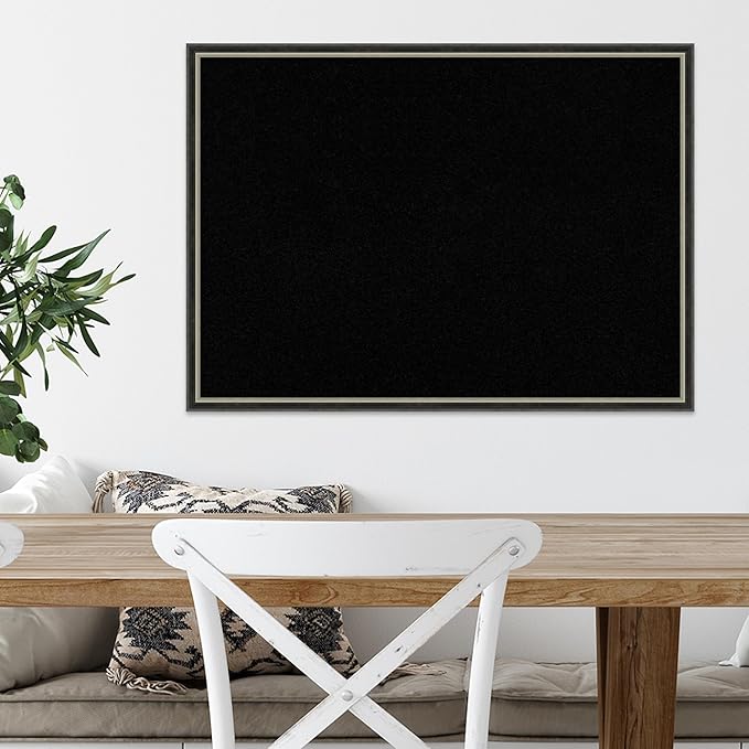 Amanti Art Black Cork Board for Wall, 21x29 Vision Board with Black Wood Frame, Medium Corkboard Office Decor for Home Organization, Modern Corkboard Pinboard to Display Items for Home Organization
