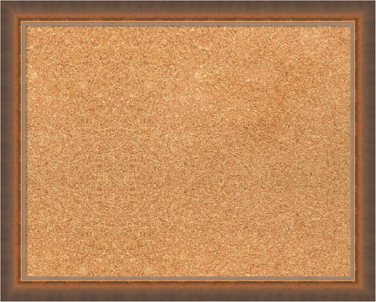 Amanti Art Natural Cork Board for Wall, 16x20 Vision Board with Bronze Frame, Small Corkboard Office Decor for Home Organization, Modern Corkboard Pinboard to Display Items for Home Organization in