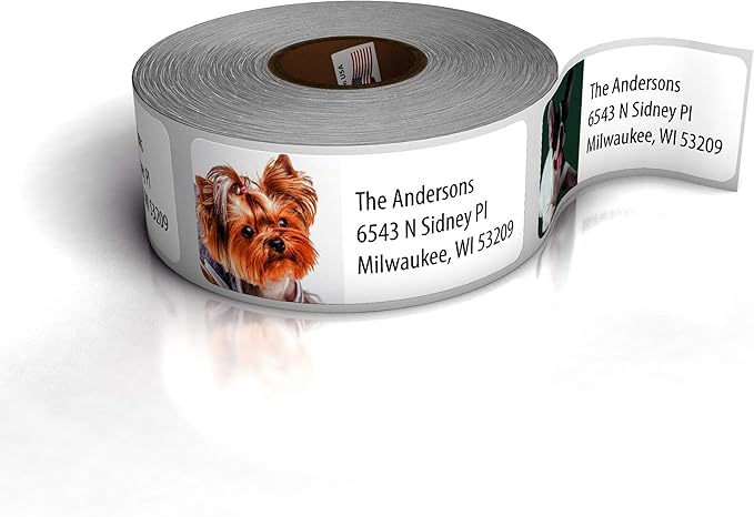 Customized Personalized Address Labels - Made in The USA by Kenco (500 Labels, Puppies)