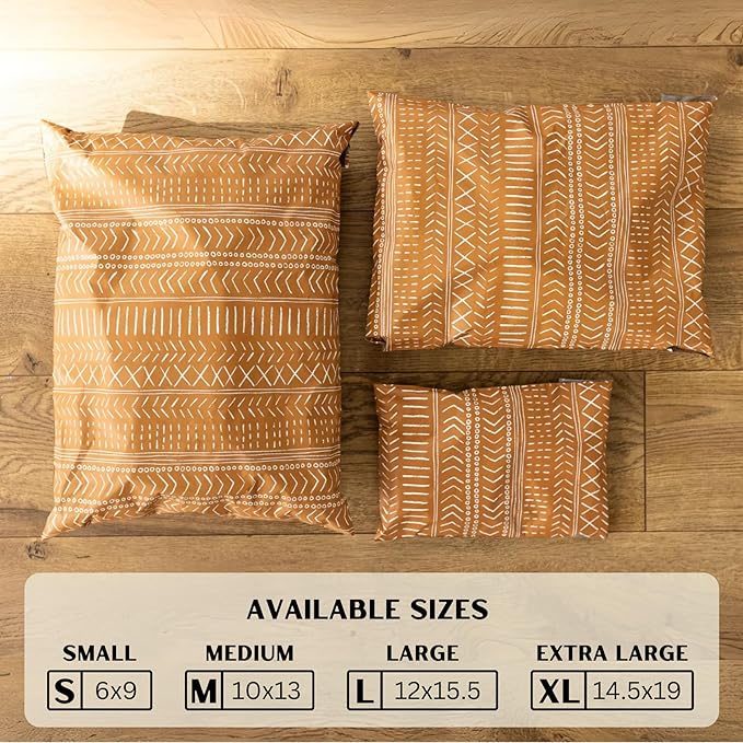 Poly Mailers 10x13 Inch 100 Pack Medium Shipping Bags Strong Thick Mailing Envelopes | Self Sealing Adhesive | Waterproof & Tear Resistant | Small Business Packaging for Clothing - Boho Brown