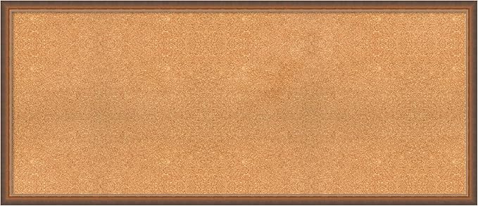 Amanti Art Natural Cork Board for Wall, 24x56 Vision Board with Bronze Frame, Oversize Corkboard Office Decor for Home Organization, Modern Corkboard Pinboard to Display Items for Home Organization