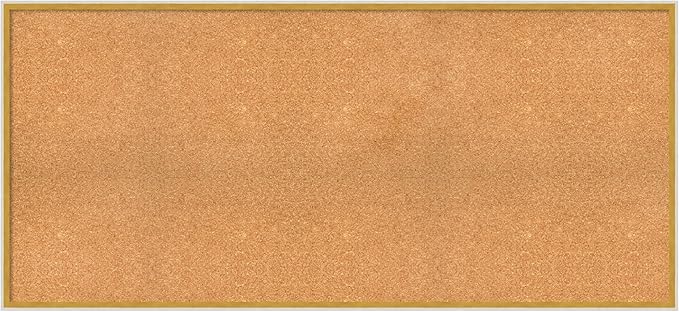 Amanti Art Natural Cork Board for Wall, 27x59 Vision Board with White Frame, Oversize Corkboard Office Decor for Home Organization, Modern Corkboard Pinboard to Display Items for Home Organization in
