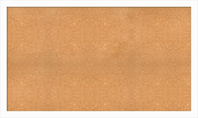 Amanti Art Natural Cork Board for Wall, 35x59 Vision Board with White Frame, Oversize Corkboard Office Decor for Home Organization, Casual Corkboard Pinboard to Display Items for Home Organization in