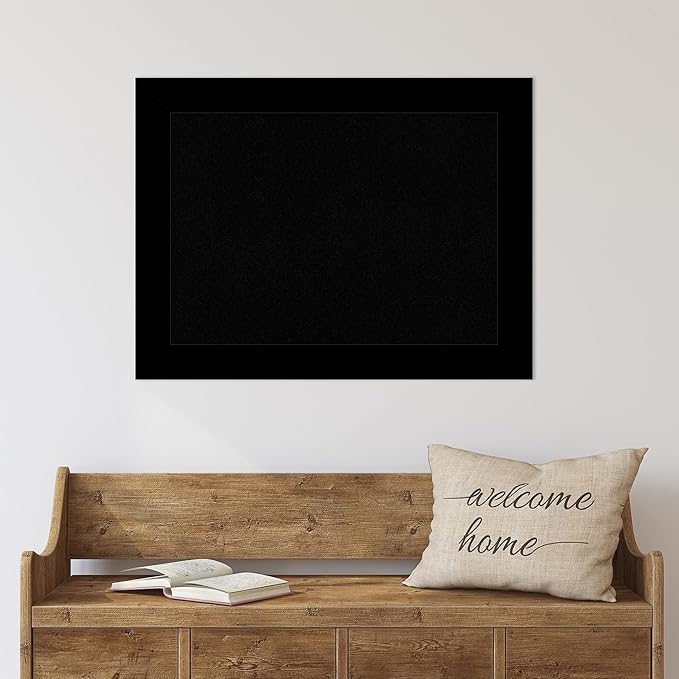 Amanti Art Black Cork Board for Wall, 25x33 Vision Board with Black Wood Frame, Medium Corkboard Office Decor for Home Organization, Casual Corkboard Pinboard to Display Items for Home Organization