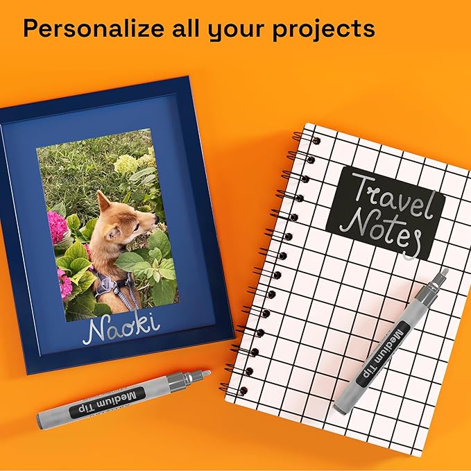 ARTISTRO 2 Silver Permanent Marker - Waterproof Markers for Tire, Fabric, Rocks, Glass, Ceramic, Wood, Paper - Oil Based Paint Pens - Medium Tip 3mm