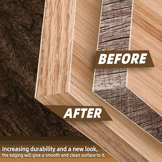 GSCIT Club Red Oak Edge Banding, 13/16 inch x 50ft roll of Veneer Edge Banding Preglued Flexible, Wood Tape Banding for Cabinet Repair