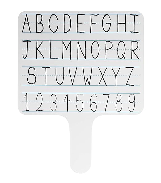 Flipside Products Rectangular Lined Dry Erase Answer Paddles, Double-Sided, Auction, Handheld Whiteboard, Handle Response Board, Classroom Dry Erase, Writing Practice, Pack of 12
