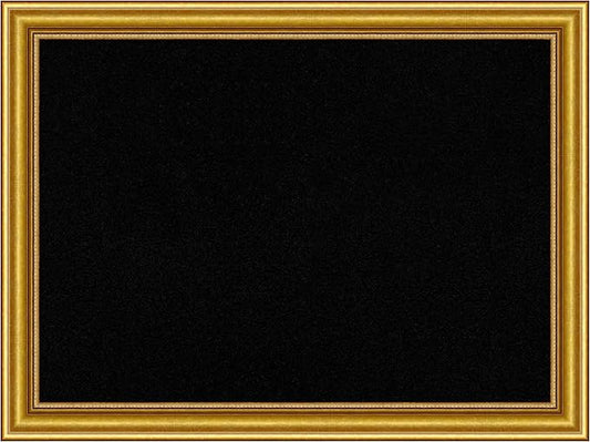 Amanti Art Black Cork Board for Wall, 24x32 Vision Board with Gold Wood Frame, Medium Corkboard Office Decor for Home Organization, Traditional Corkboard Pinboard to display items for home