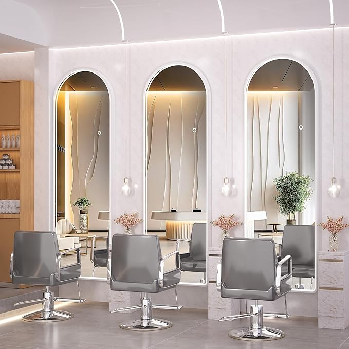 Hasipu 65" X 24" Full Length Mirror with Lights, White Frame Arch Led Mirror Full Length and 3 Colors Temperatures & Brightness Adjustable,Light Up Mirror Full Body for Bedroom Cloakroom Living Room