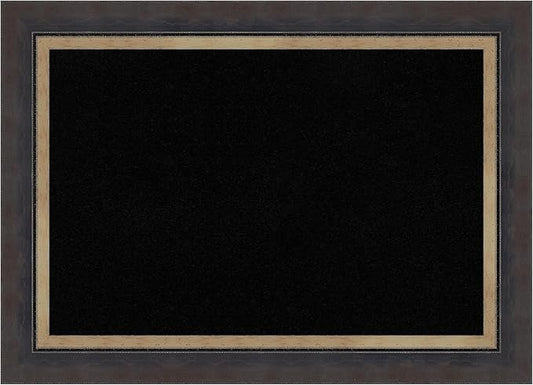 Amanti Art Black Cork Board for Wall, 21x29 Vision Board with Black Wood Frame, Medium Corkboard Office Decor for Home Organization, Casual Corkboard Pinboard to Display Items for Home Organization