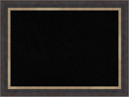 Amanti Art Black Cork Board for Wall, 25x33 Vision Board with Black Wood Frame, Medium Corkboard Office Decor for Home Organization, Casual Corkboard Pinboard to Display Items for Home Organization