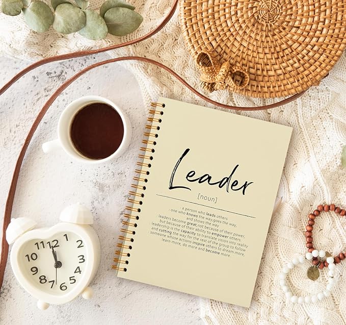 OXW Thank You Gifts for Leader, Meeting Notebook for Work, Appreciation Gift for Mentor Boss Manager, Office Supplies Leadership Gifts, Cream College Ruled Hardcover Spiral Notebook 5.5 x 8.3