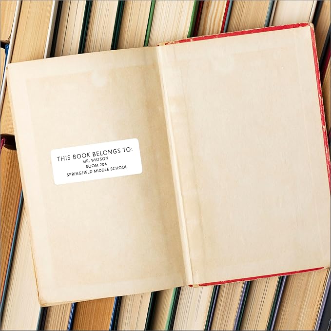 White Address Labels for Business - Personalized Return Address Labels, Custom Mailing Labels, Shipping Stickers for Envelopes and Packages (Sans Serif Font)