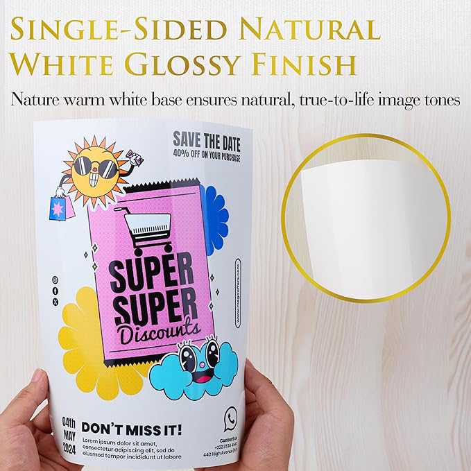 A-SUB Inkjet Glossy Photo Paper 11X17 Inches 48lb 180gsm Professional Glossy Photographic Paper for Inkjet Printers Dye Ink 100 Sheets