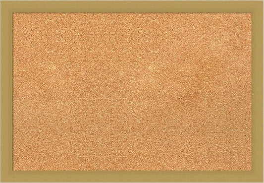 Amanti Art Natural Cork Board for Wall, 18x26 Vision Board with Gold Frame, Medium Corkboard Office Decor for Home Organization, Casual Corkboard Pinboard to display items for home organization