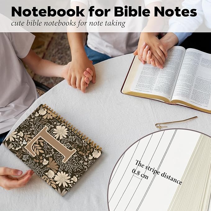 Initial L Personalized Journal Notebook, Boho Floral Journaling Notebooks for Women Girls, Costom Monogrammed Gifts for Women Mom Girls Friends, Letter Spiral Notebook, 5.5x8.3