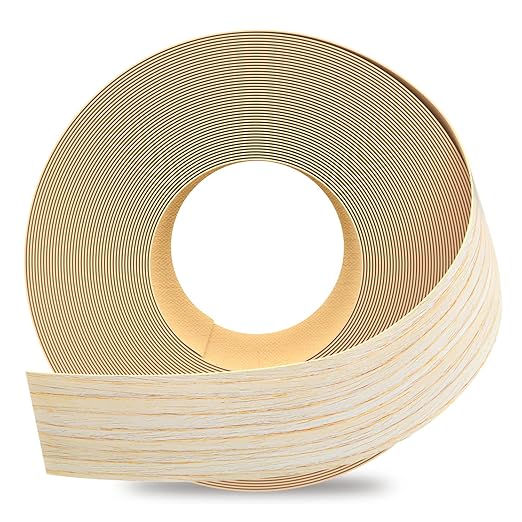 GSCIT Club Oak Edge Banding, 1 1/2 inch x 250ft roll of Veneer Plywood Edge Banding Preglued Flexible, Wood Tape Banding for Cabinet Repair