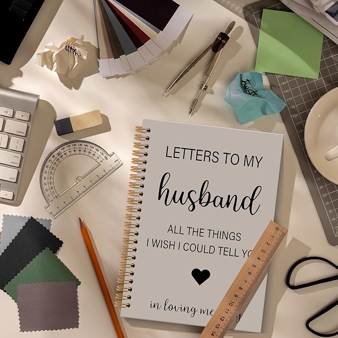 Memorial Gifts for Loss of Husband Grief Notebook Journal, Letters to My Husband in Heaven Journal, Sympathy Notebooks Gifts for Loss of Husband Women, In Loving Memory Sympathy Gifts,6x8.2In