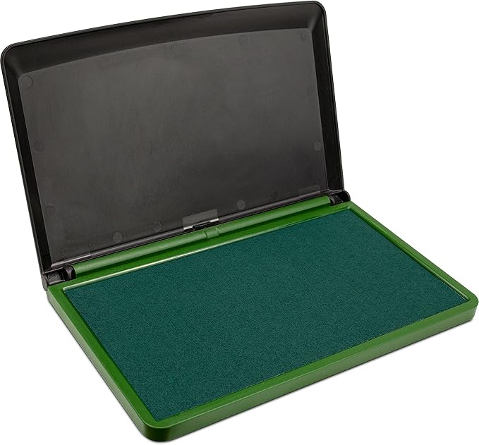 MaxMark Large Premium Green Ink Stamp Pad - 3.5" x 6.25" - Quality Felt Pad