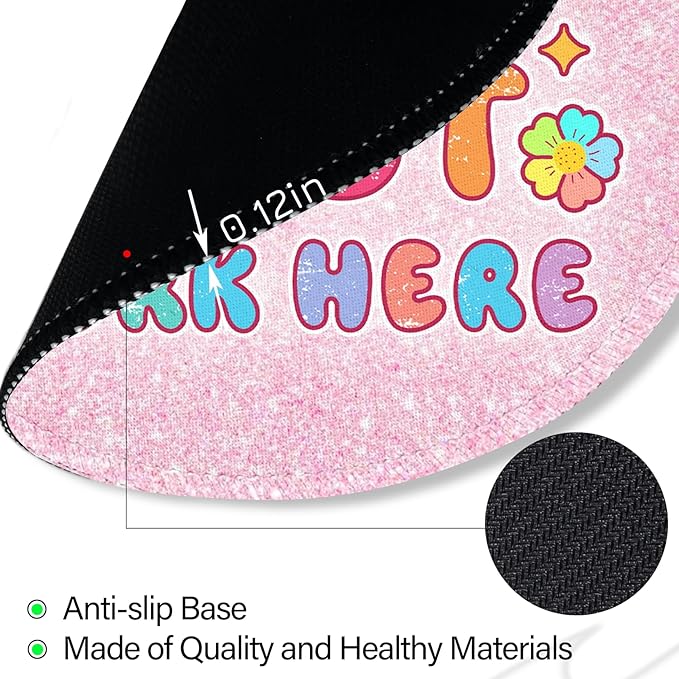 Funny Cute Mouse Pad, Round Mouse Pads for Desk, Small Mini Travel Mousepad with Non-Slip Rubber Base for Work Wireless Computer Laptop, Office Desk Accessories, 8.6 x 8.6 inch