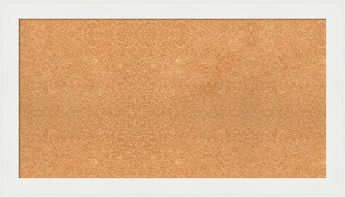 Amanti Art Natural Cork Board for Wall, 21x37 Vision Board with White Frame, Large Corkboard Office Decor for Home Organization, Casual Corkboard Pinboard to Display Items for Home Organization in
