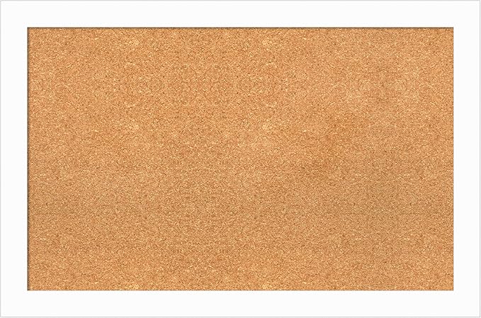 Amanti Art Natural Cork Board for Wall, 23x35 Vision Board with White Frame, Large Corkboard Office Decor for Home Organization, Casual Corkboard Pinboard to Display Items for Home Organization in